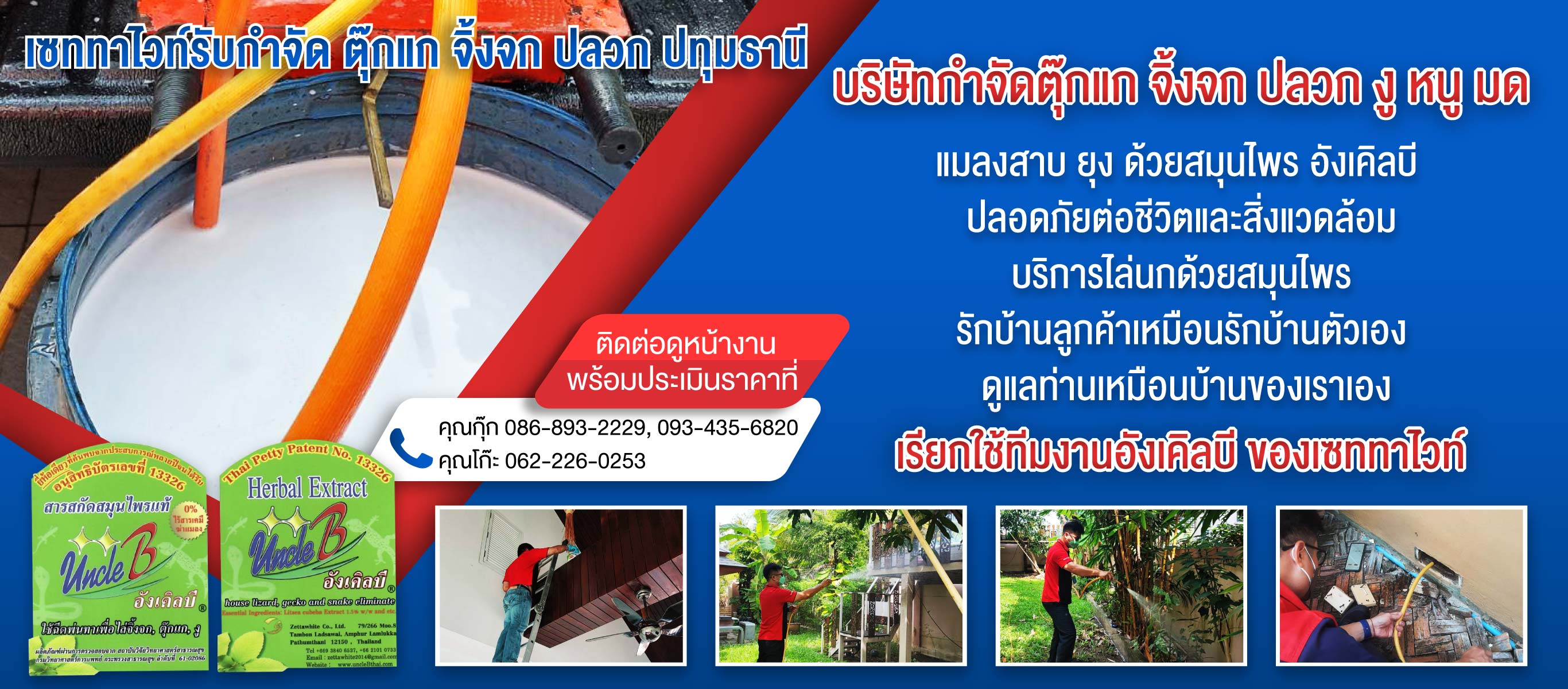 เซททาไวท์รับกำจัด ตุ๊กแก จิ้งจก ปลวก ปทุมธานี